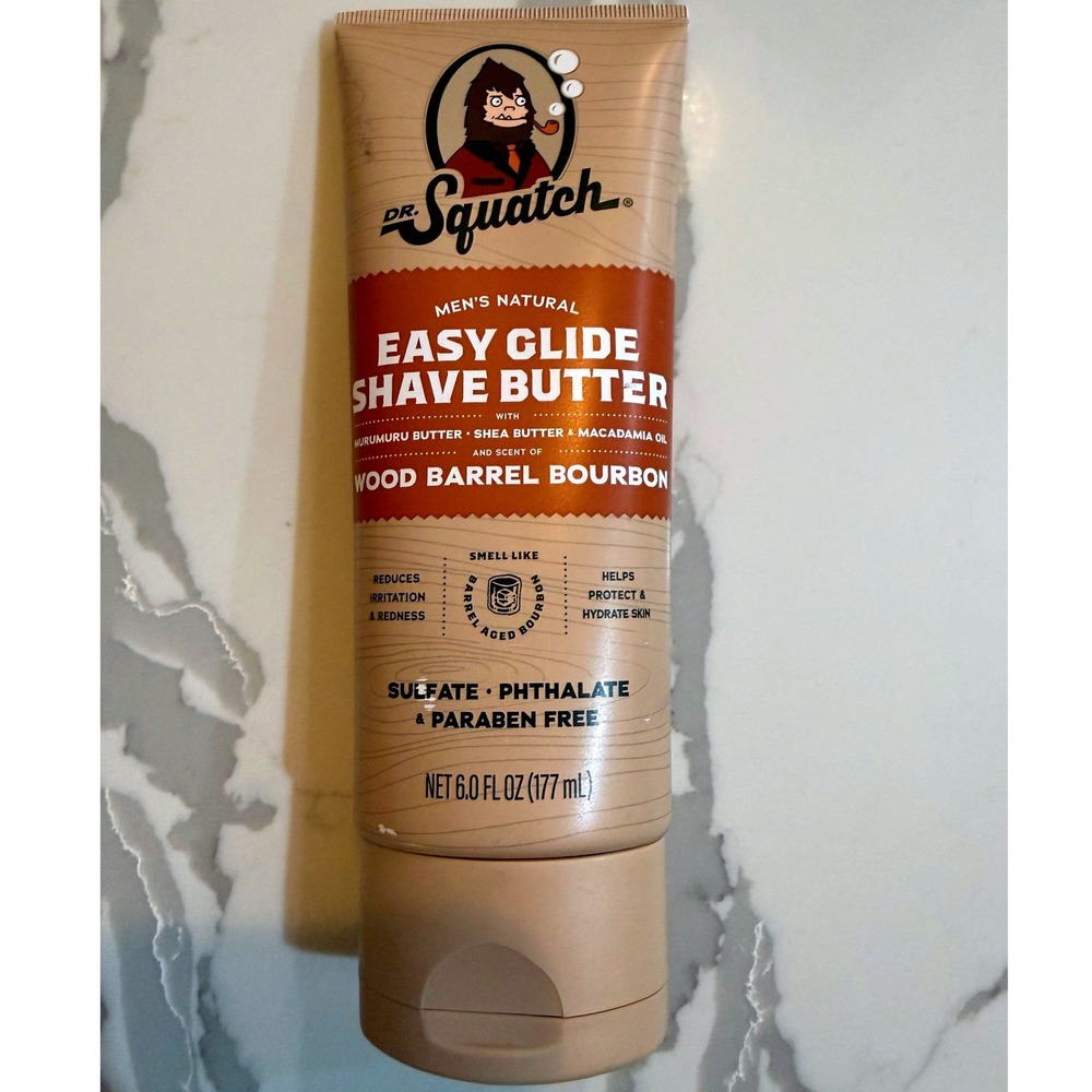 Dr. Squatch Wood Barrel Bourbon Easy Glide Shave Butter 6oz Men's Natural New
